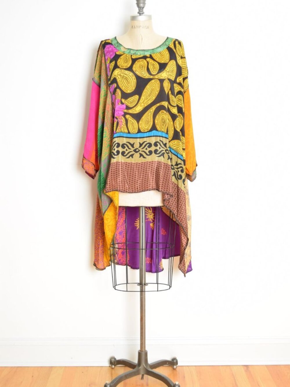 scarf dress colorful print boho patchwork hippie tunic top oversized caftan